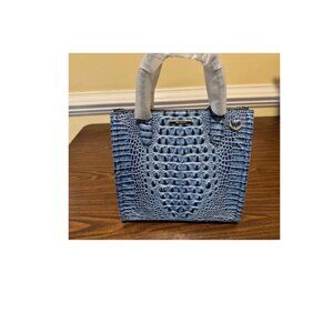 Brahmin Caroline Satchel Blue Serenade Melbourne Leather Retail $385